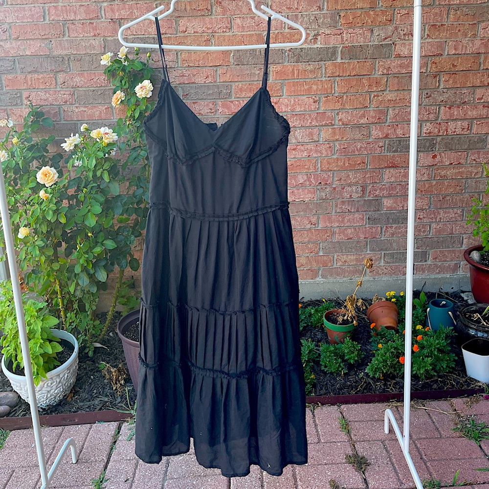 Goth Fairy Emo Vintage Black Midi Dress